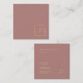 クリエイティブデザイン金ゴールドモノグラムテンプレートラッモダンクス スクエア名刺 (正面/裏面)