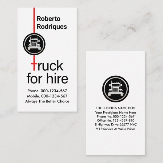 クリエイティブトラックのレンタル 名刺 (正面/裏面)