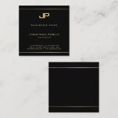 クリエイティブトレンディーグラマー金ゴールドモノグラムラックスゴールデン スクエア名刺 (正面/裏面)