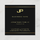 クリエイティブトレンディーグラマー金ゴールドモノグラムラックスゴールデン スクエア名刺 (正面)