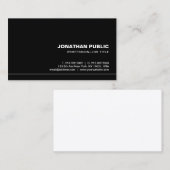 クリエイティブトレンディープロフェッショナルエレガントブラックプレーン 名刺 (正面/裏面)