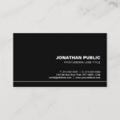 クリエイティブトレンディープロフェッショナルエレガントブラックプレーン 名刺 (正面)