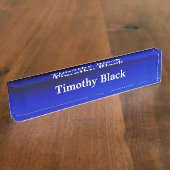 クリエイティブナイトブルーエレガントプレーンモダンスタイル デスクネームプレート (側面)