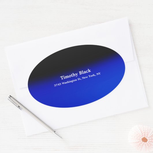 クリエイティブナイトブルーエレガントプレーンモダンスタイル 楕円形シール (封筒)