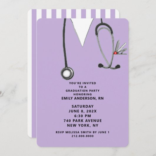 クリエイティブナース卒業党 招待状 (正面/裏面)