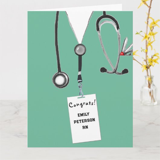 クリエイティブナース卒業 カード (黄色い花)