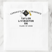 クリエイティブナース卒業 長方形シール (バッグ)