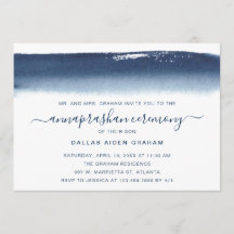 クリエイティブネイビーブルーウォーターカラーアナンパラシャン