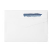 クリエイティブネイビー結婚ブラッシュストローク差出人住所 ラップアラウンドラベル (裏面)