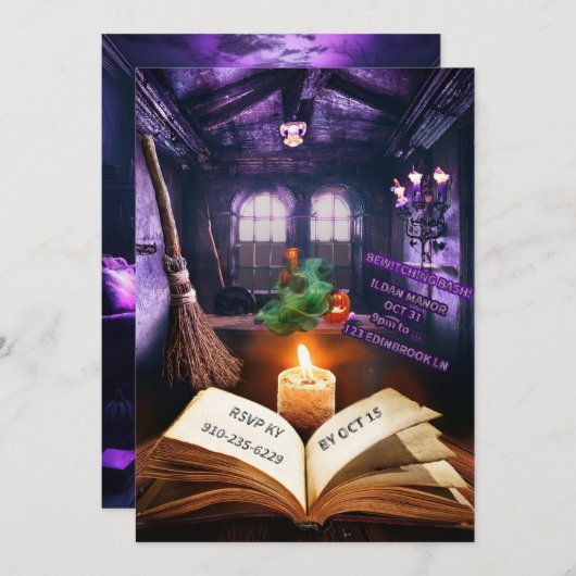 クリエイティブハロウィーン招待状テンプレート 招待状 (正面/裏面)