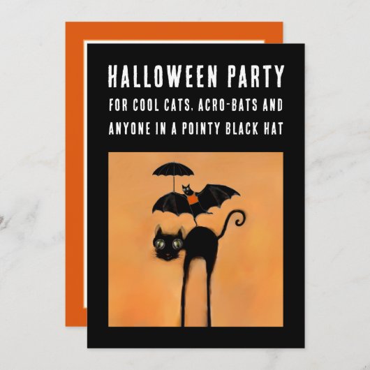 クリエイティブハローウィンパーティ招待状 招待状 (正面/裏面)