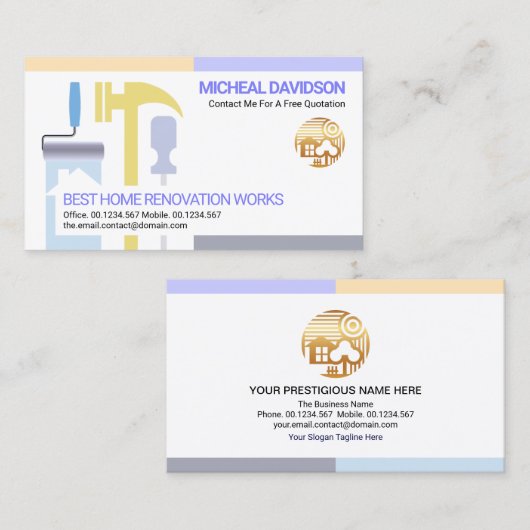 クリエイティブハンディマンツールハンディマン建築 名刺 (正面/裏面)