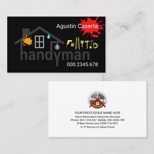 クリエイティブハンディマンホーム建物 名刺 (正面/裏面)