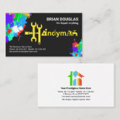 クリエイティブハンディーマンツールモチーフ絵を描(ばちゃばちゃ)跳ねる 名刺 (正面/裏面)