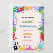 クリエイティブハンドア絵を描ルバースデーパーティーへの招待 シーズンカード (正面)