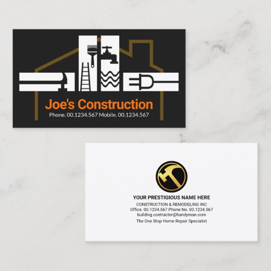 クリエイティブハンドマニングツールハウスフレーム 名刺 (正面/裏面)