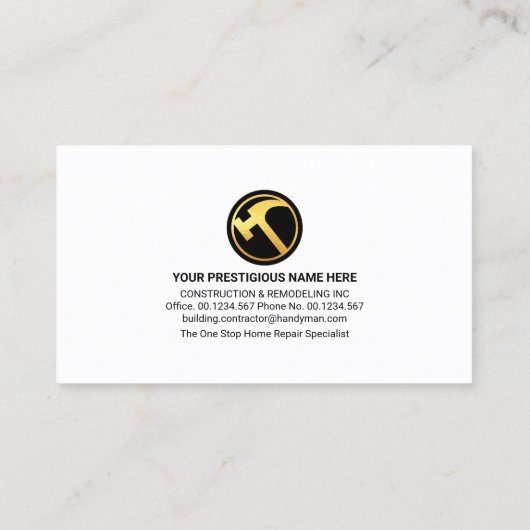 クリエイティブハンドマニングツールハウスフレーム 名刺 (裏面)