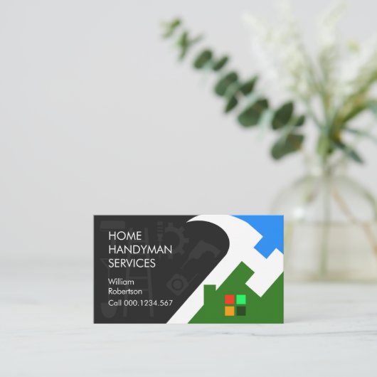 クリエイティブハンマールーフトップ建物 名刺 (スタンド正面)