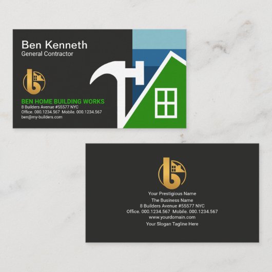 クリエイティブハンマー抽象芸術建物建築 名刺 (正面/裏面)