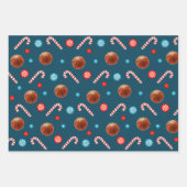 クリエイティブバスケットボールクリスマス ラッピングペーパーシート (正面3)