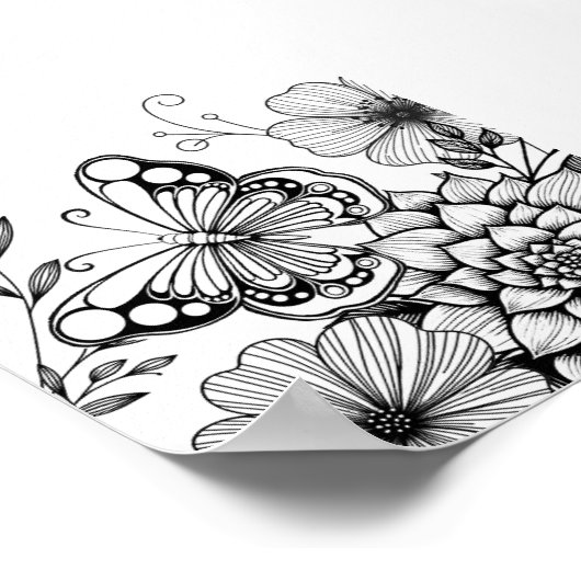 クリエイティブバタフライカラーページ ポスター (角)