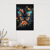 クリエイティブバタフライコラージュイラストレーション ポスター (キッチン)