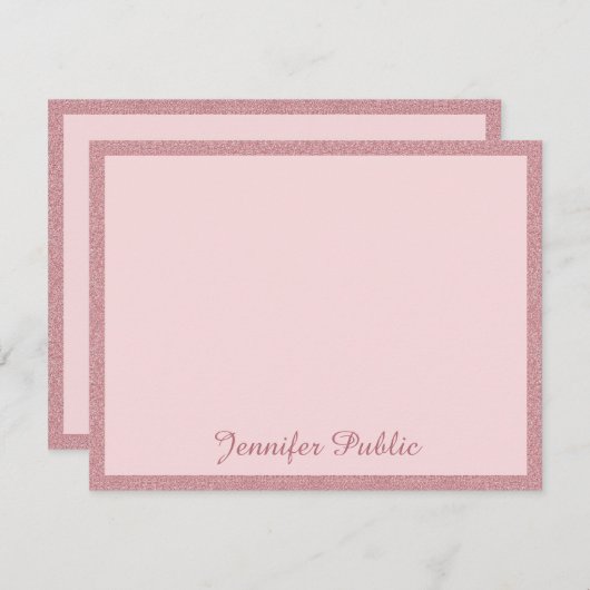 クリエイティブバラ金ゴールドグリッター手書きテンプレート ノートカード (正面/裏面)