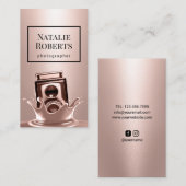 クリエイティブバラ金ゴールドスプラッシュカメラ撮影 名刺 (正面/裏面)