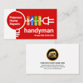 クリエイティブバルブのプラグシルエットの手作り 名刺 (正面/裏面)