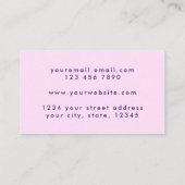 クリエイティブパステルピンク薄紫パープルプレスオン爪、 ネイル 名刺 (裏面)