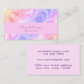 クリエイティブパステルピンク薄紫パープルプレスオン爪、 ネイル 名刺 (正面/裏面)