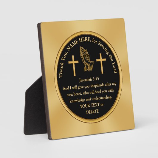 クリエイティブパーソナライズされた牧師の感謝の贈り物 フォトプラーク (正面)