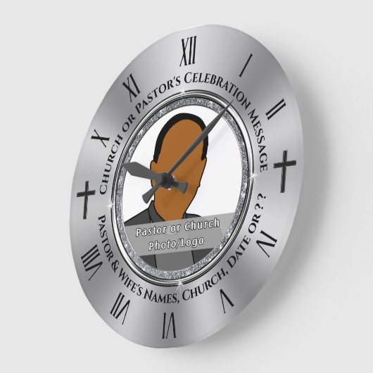 クリエイティブパーソナライズされた牧師の感謝の贈り物, ラージ壁時計 (傾斜)