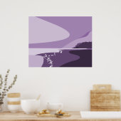 クリエイティブパープルデジタルアートビーチシースケープポスター ポスター (キッチン)