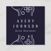 クリエイティブビデオゲームデザイナーゲーマーゲームテスター スクエア名刺 (正面)