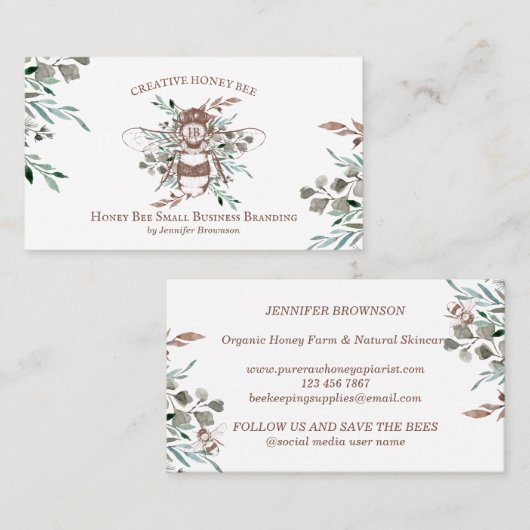 クリエイティブビーアピラ素朴フローラ 名刺 (正面/裏面)