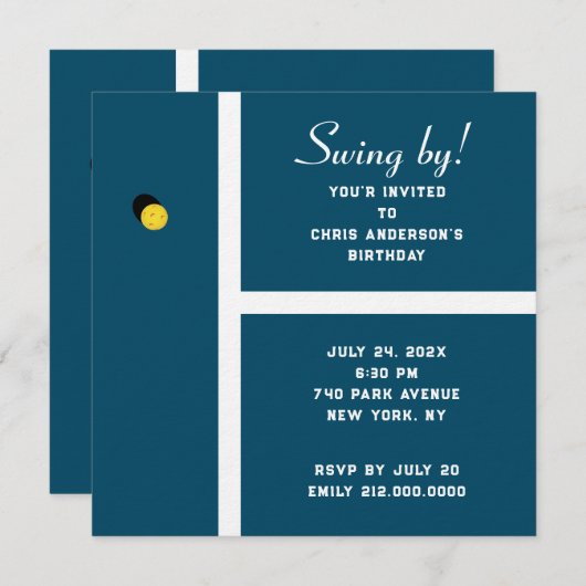 クリエイティブピックボールパーティー 招待状 (正面/裏面)