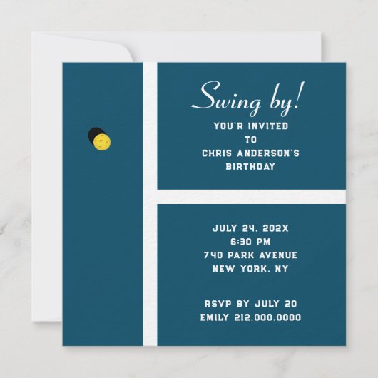 クリエイティブピックボールパーティー 招待状 (正面)