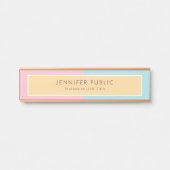 クリエイティブピンクイエローブルーモダンテンプレートロセゴールド サインプレート (正面)