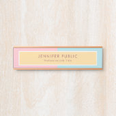 クリエイティブピンクイエローブルーモダンテンプレートロセゴールド サインプレート (正面)