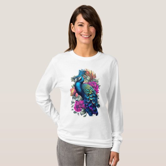 クリエイティブピーコックデザイン Tシャツ (正面フル)