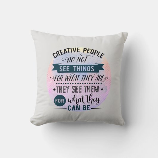 クリエイティブピープル引用文ワードアート クッション (正面)