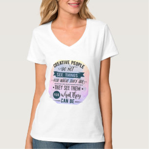 クリエイティブピープル引用文ワードアート Tシャツ