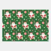 クリエイティブフィールドホッケークリスマスプレゼント ラッピングペーパーシート (正面)