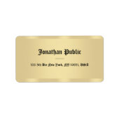 クリエイティブフェイククラシック金ゴールドスタイル文字名トレンディー ラベル (正面)