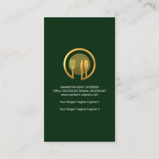 クリエイティブフェイク金ゴールドカトラリー提供皿 名刺 (裏面)