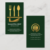 クリエイティブフェイク金ゴールドカトラリー提供皿 名刺 (正面/裏面)