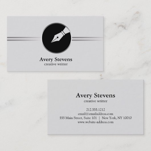 クリエイティブフリーライター書道Nibロゴ 名刺 (正面/裏面)