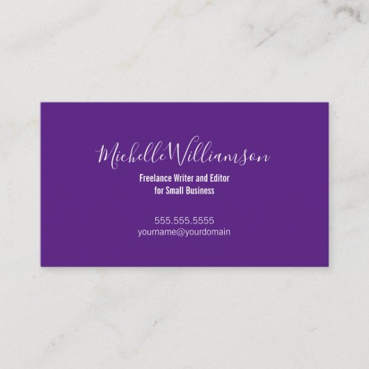 クリエイティブフリーランス起業家両面パープル 名刺 (正面)
