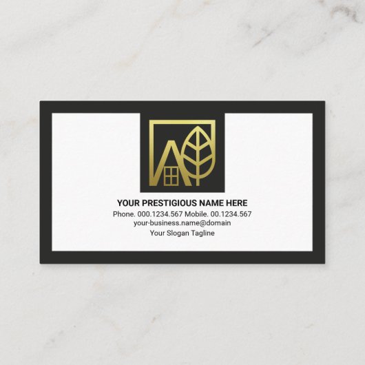 クリエイティブフレ縁どーム金ゴールド横長ハンドマン 名刺 (裏面)